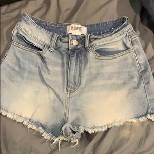 Pink High Waisted Jean Shorts